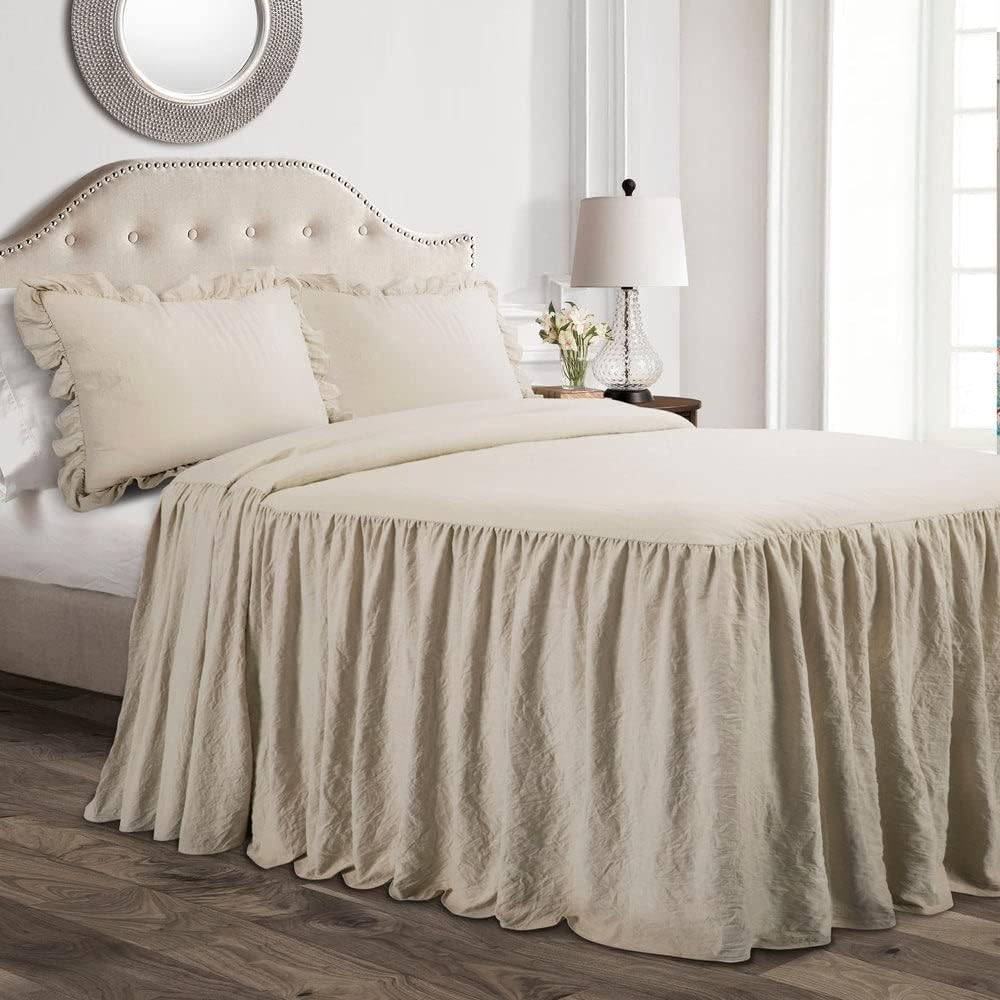 Lush Decor Ruffle Skirt Bedspread Set for Elegant Farmhouse Style