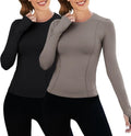 Loovoo Women Workout Shirts 1/2/3 Pack Athletic Compression Tee Is