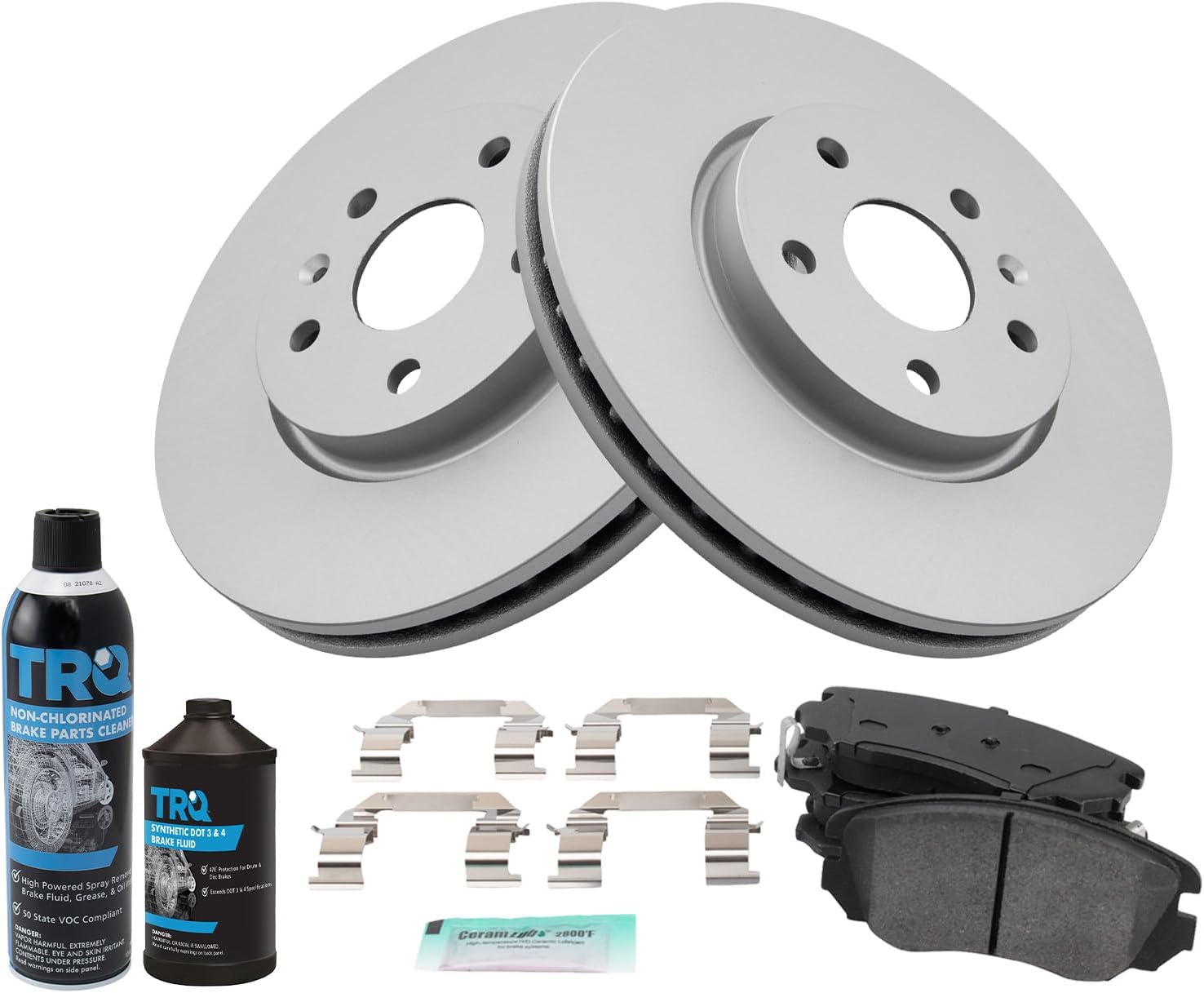 TRQ Front Brake Pad & Rotor Kit for 2010-2017 Buick & GMC