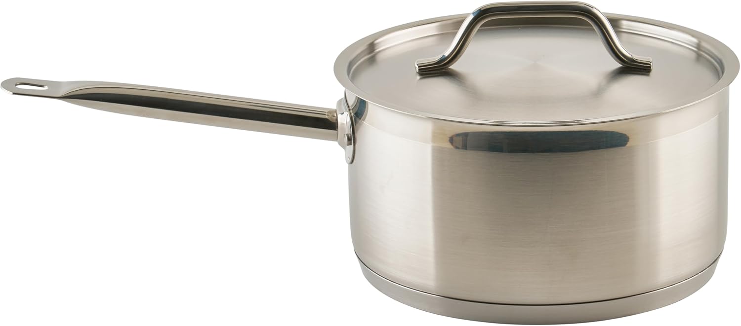 Winco Heavy-Duty Stainless Steel Sauce Pan for Cooking Needs