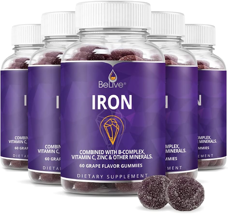 BeLive Iron Gummies - Vegan Multivitamin for Growth & Health