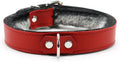 VP Leather Kaytlyn Collar - Latigo Leather with Faux Chinchilla Lining