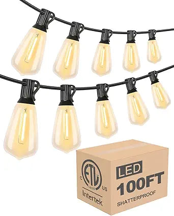 Lightdot 100FT Outdoor String Lights for Cozy Ambiance