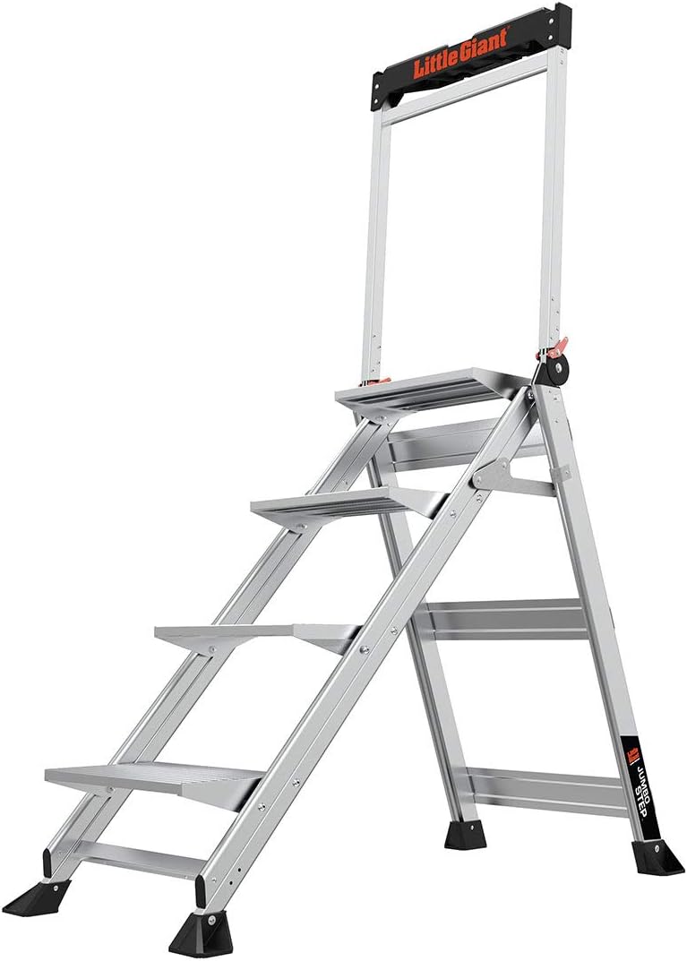 Little Giant Jumbo Step 4-Step Aluminum Ladder for Safety and Ease