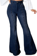 CuteCherry Bell Bottom Jeans for Women - Flared Raw Hem Skinny Fit