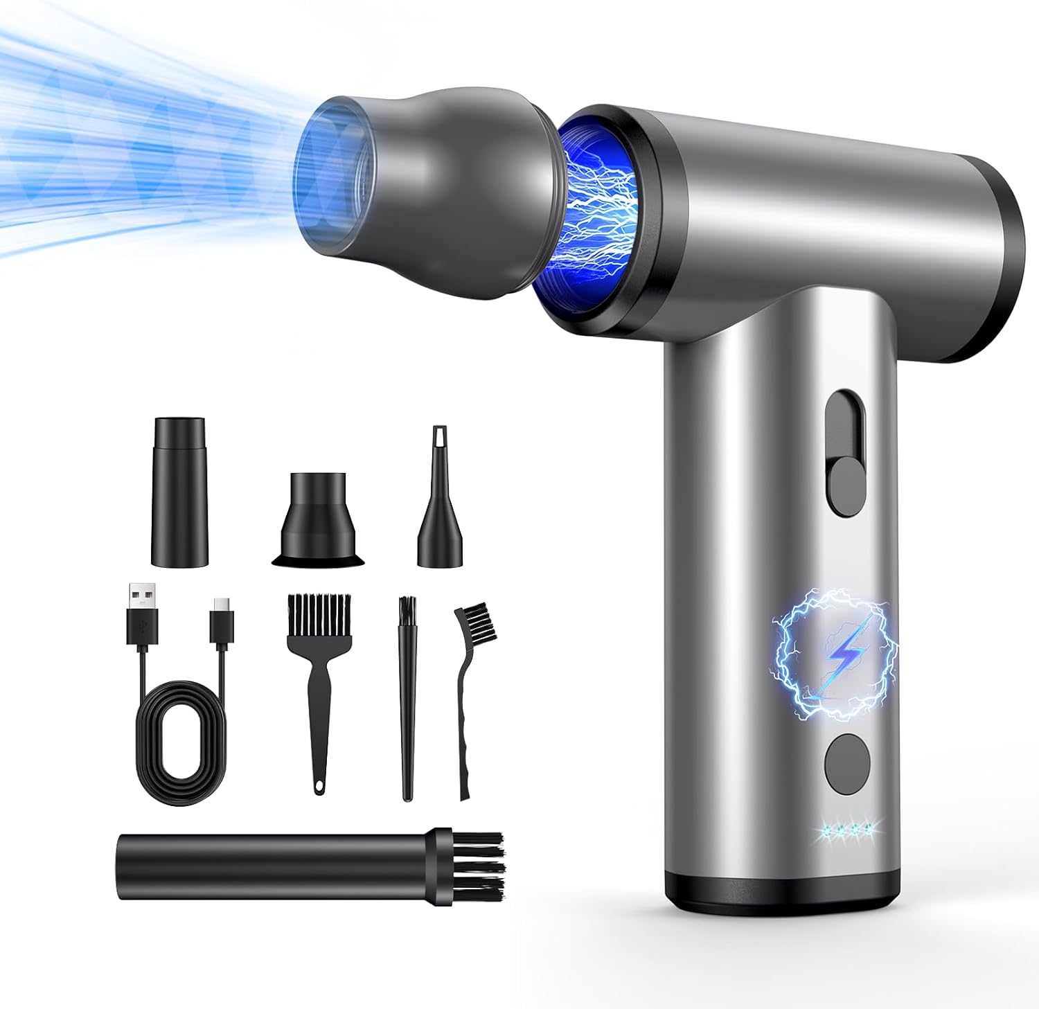 300K RPM Electric Air Duster - Replace Canned Air, Rechargeable Blower