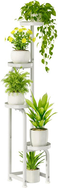 Corner Plant Stand 4 Tier Metal Shelf - Tall White Plant Stand