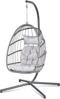 Econohome Hanging Egg Chair with Stand - Plush Washable Cushions