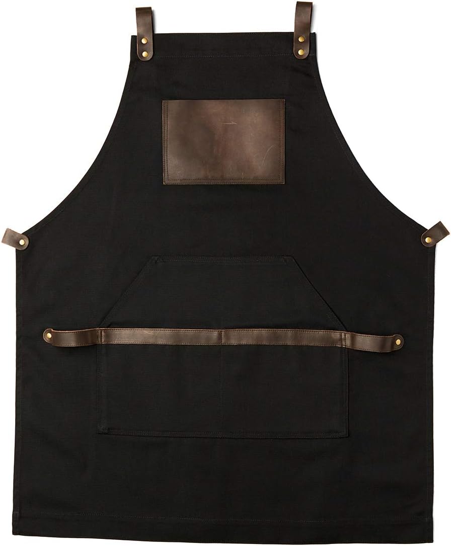 OleksynPrannyk Work Apron in Non-Waxed Canvas with Cross Straps