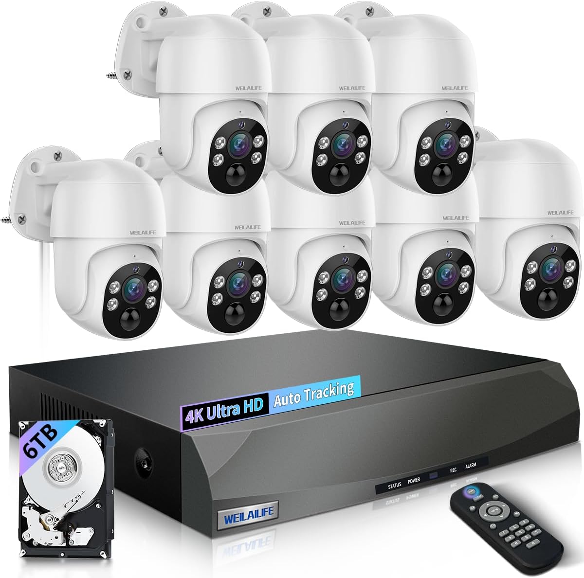 4K Wired Security Camera System with 2-Way Audio & 90-Day Storage