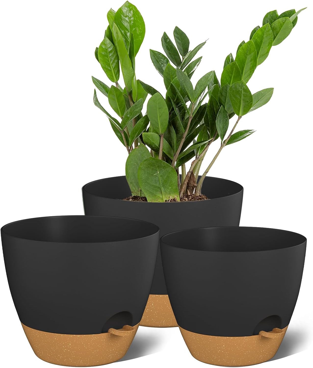 Self Watering Plant Pots Set for Indoor Outdoor Use - 3 Pack