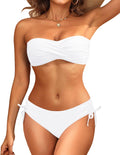 Women's Strapless Bandeau Bikini Set - Twist Front Two (Style CZDC)