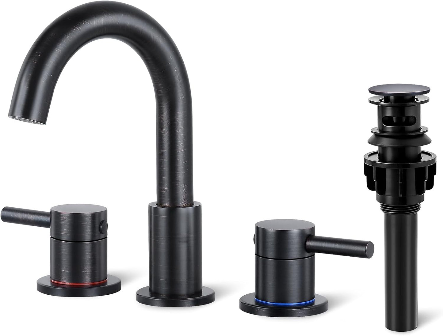 Bathroom Faucet 3 Hole Oil Rubbed Bronze with Pop Up Drain