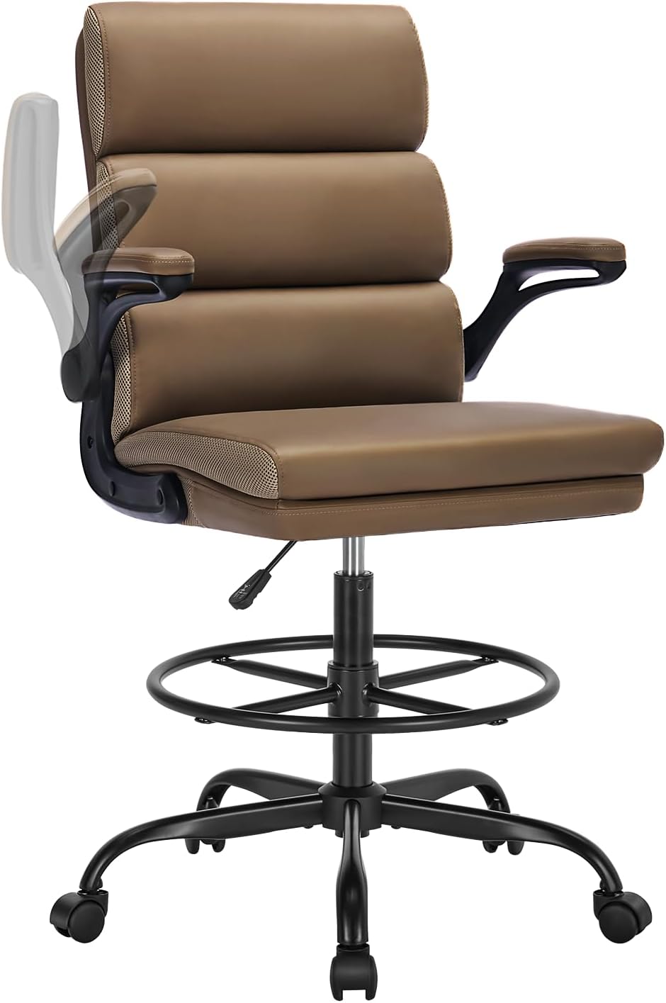 Drafting Chair with Padded Armrests for Ergonomic Comfort