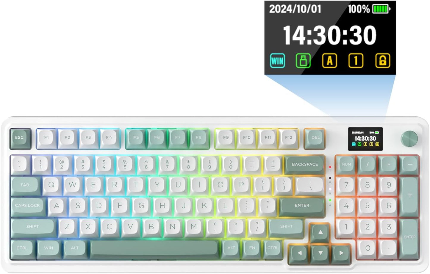 Redragon K719 Wireless Gaming Keyboard: Easy-Control TFT Display