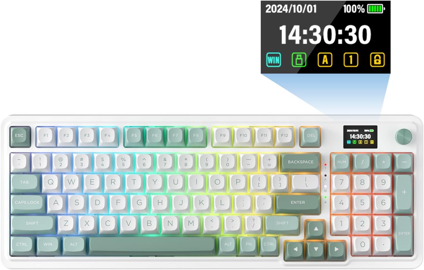 Redragon K719 Wireless Gaming Keyboard: Easy-Control TFT Display