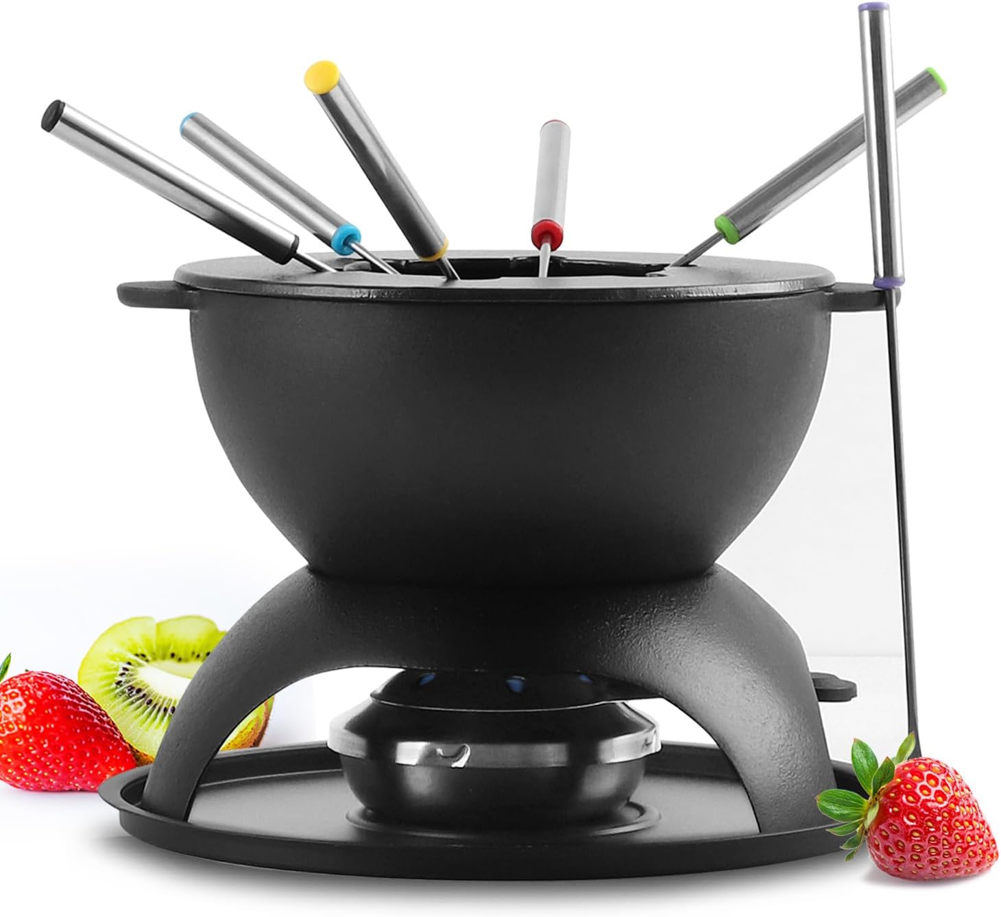 Cast Iron Fondue Pot for Chocolate and Cheese by Artestia