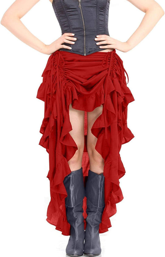 Steampunk Victorian Cosplay Costume High-Low Show Girl Skirt