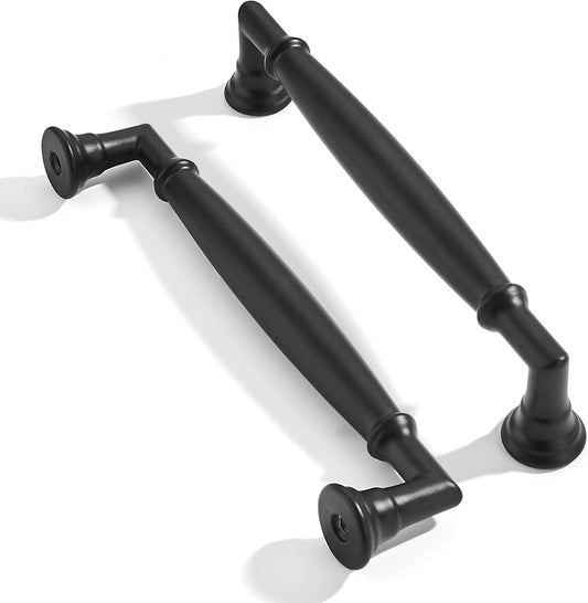 10 Pack 5 Inch Hole Center Matte Black Cabinet Pulls for Home