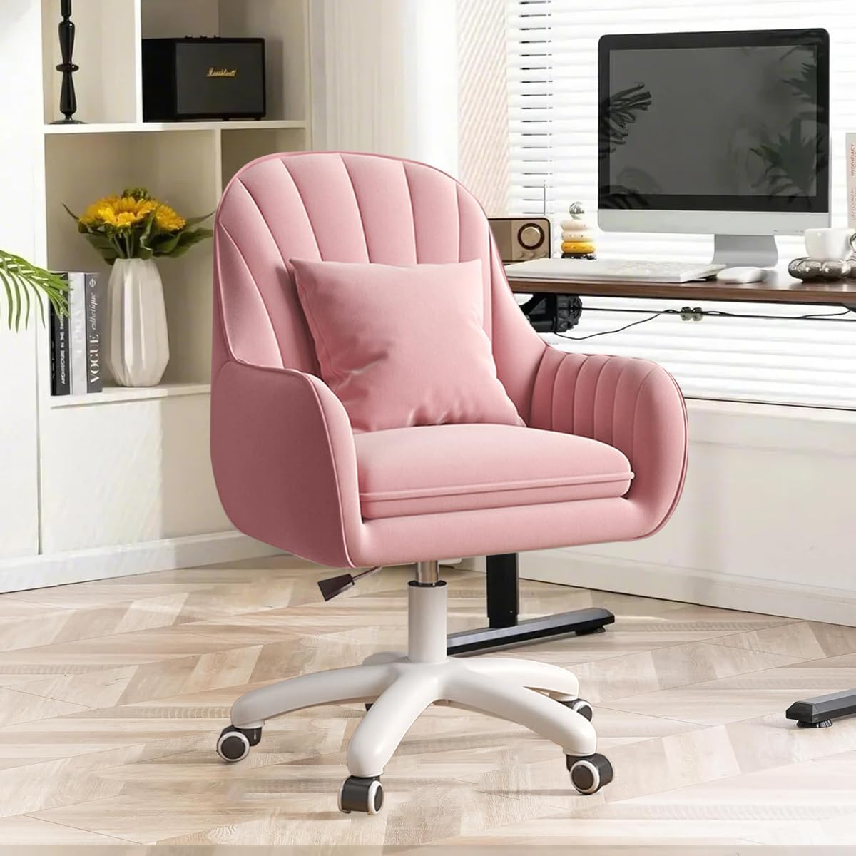Height Adjustable Velvet Task Chair by WXJHL