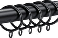 30 PCS Curtain Rings 1.5 in Metal Drapery Rings Black - Durable Fit