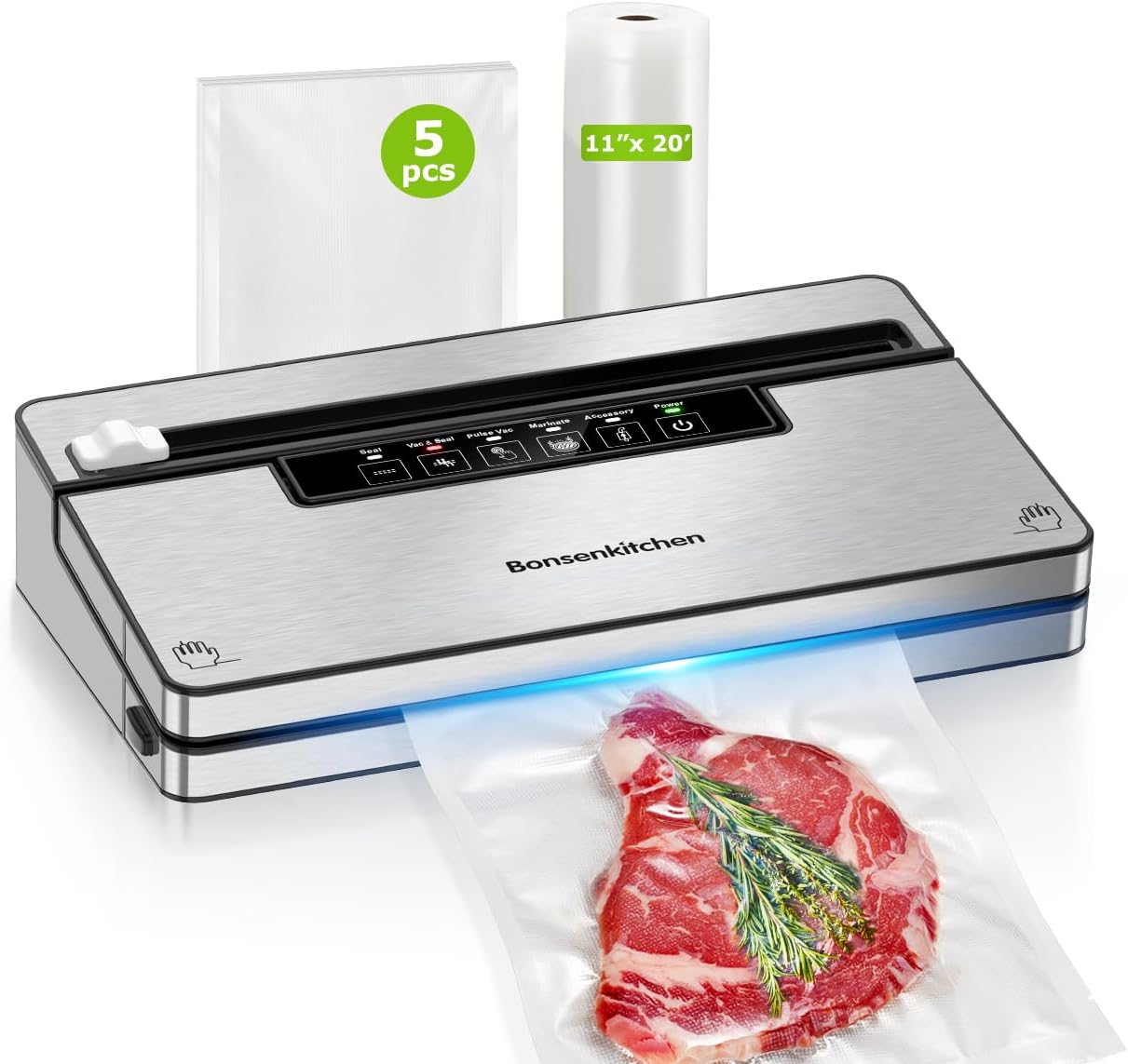 Bonsenkitchen Vacuum Sealer Machine for Fresh Food Storage