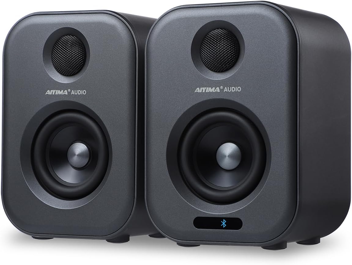 AIYIMA S400 2.0 Channel Active Bookshelf Speakers - 80W Power