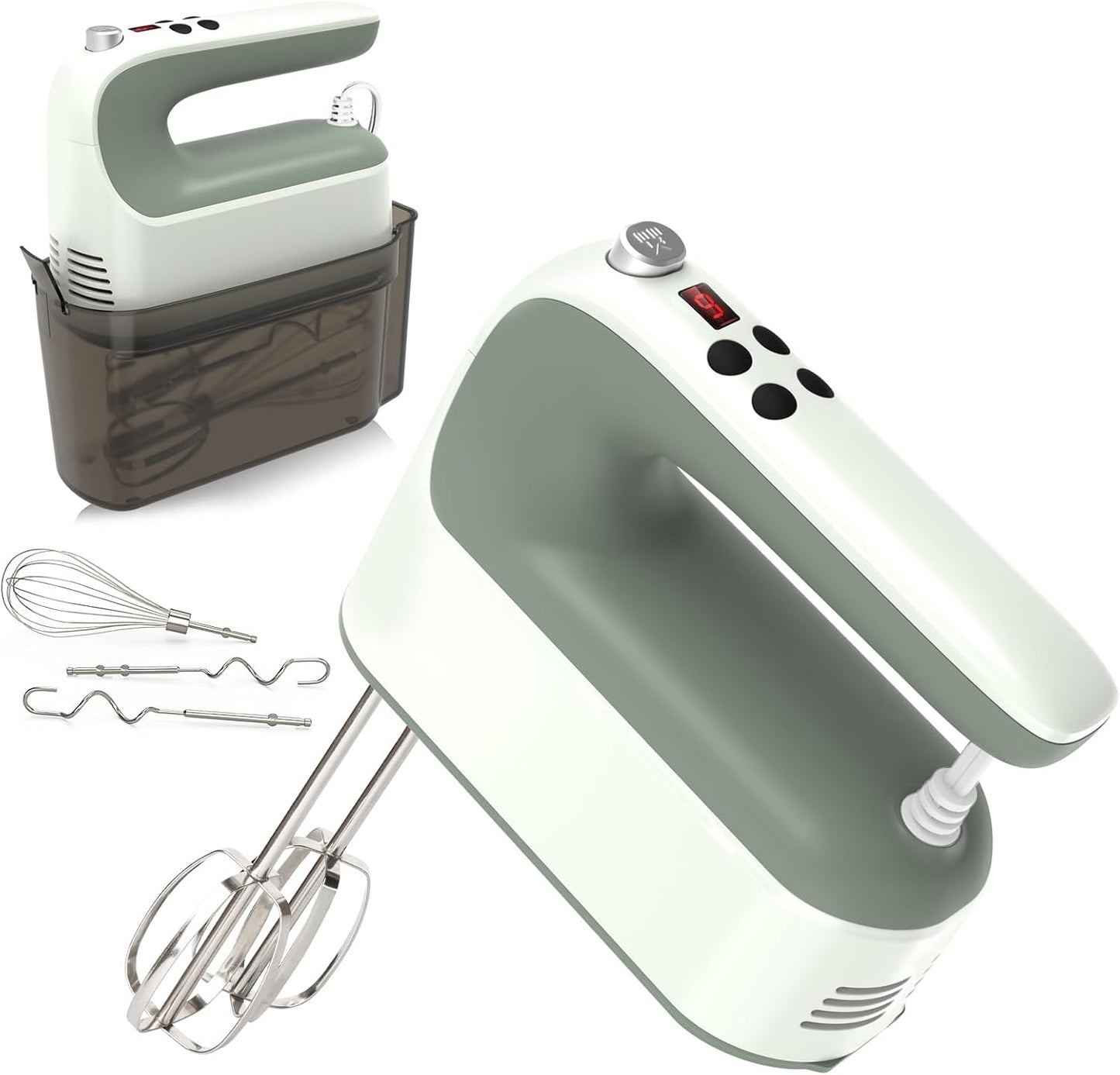 9-Speed Digital Hand Mixer with Turbo Boost and Storage Case