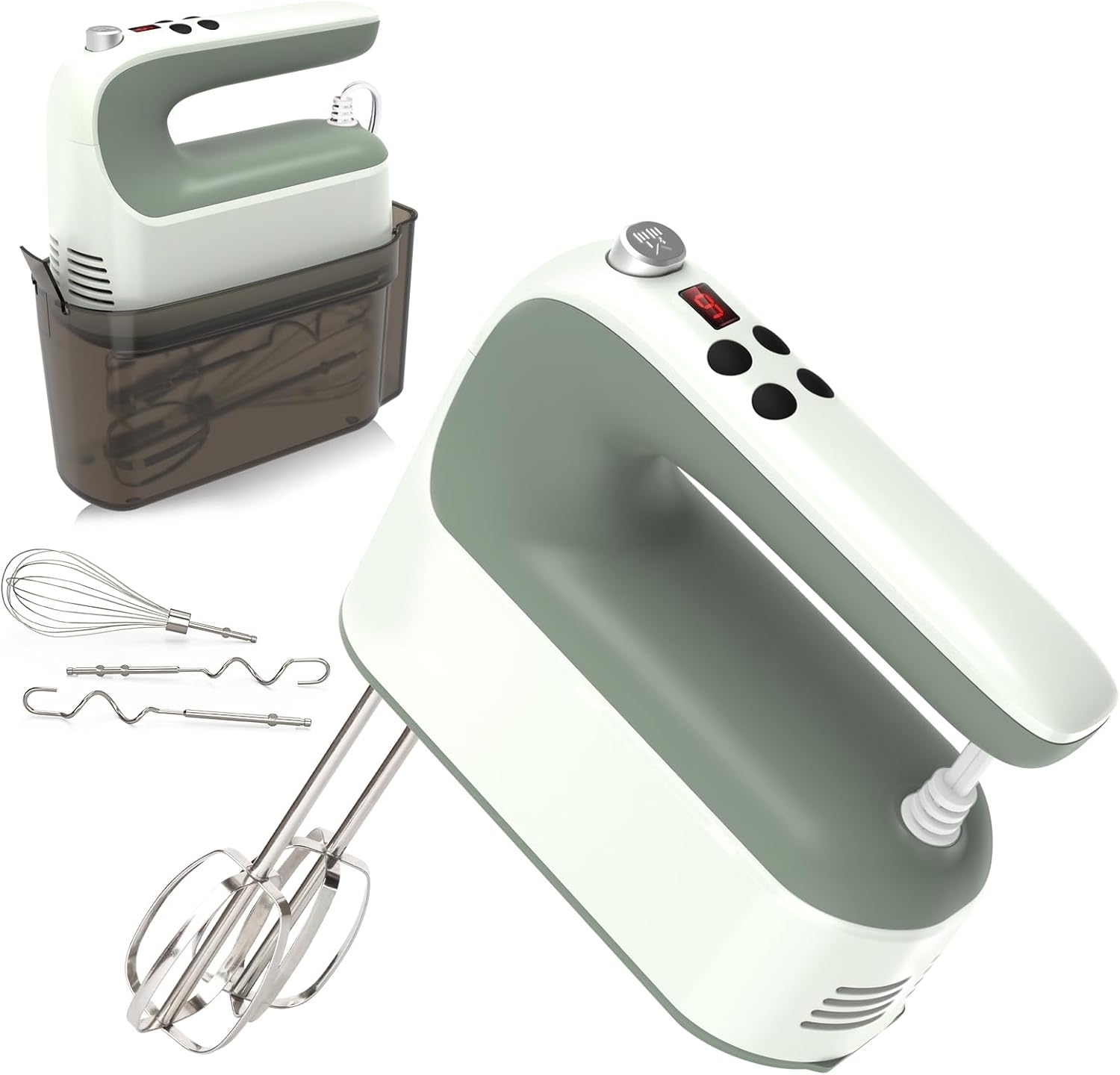 9-Speed Digital Hand Mixer with Turbo Boost and Storage Case
