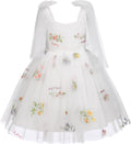 Charming Floral Lace Tulle Dress for Junior Flower Girls