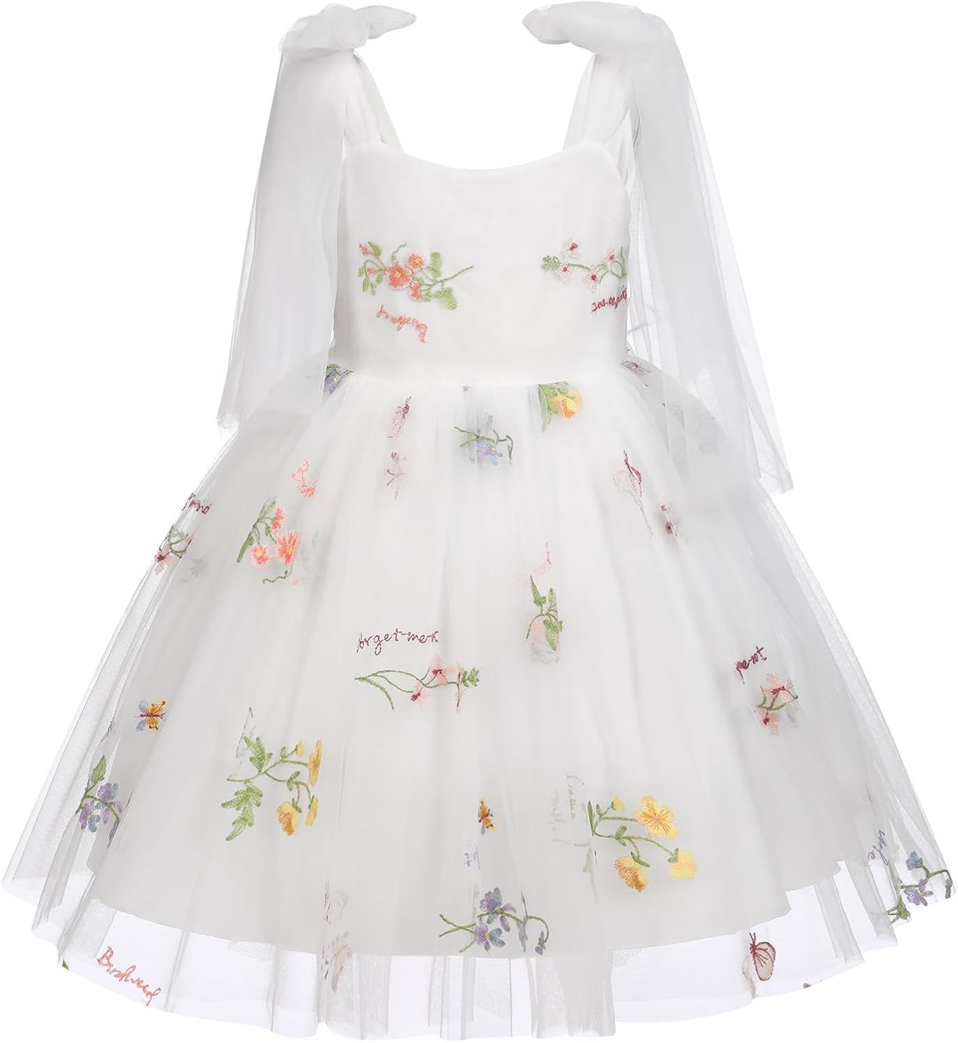 Flower Girl Floral Lace Tulle Dress for Junior Bridesmaids