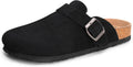 FITORY Mens Suede Clogs with Arch Support - Comfortable Cork Mules