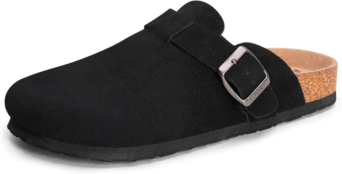 FITORY Mens Suede Clogs with Arch Support for Ultimate Comfort