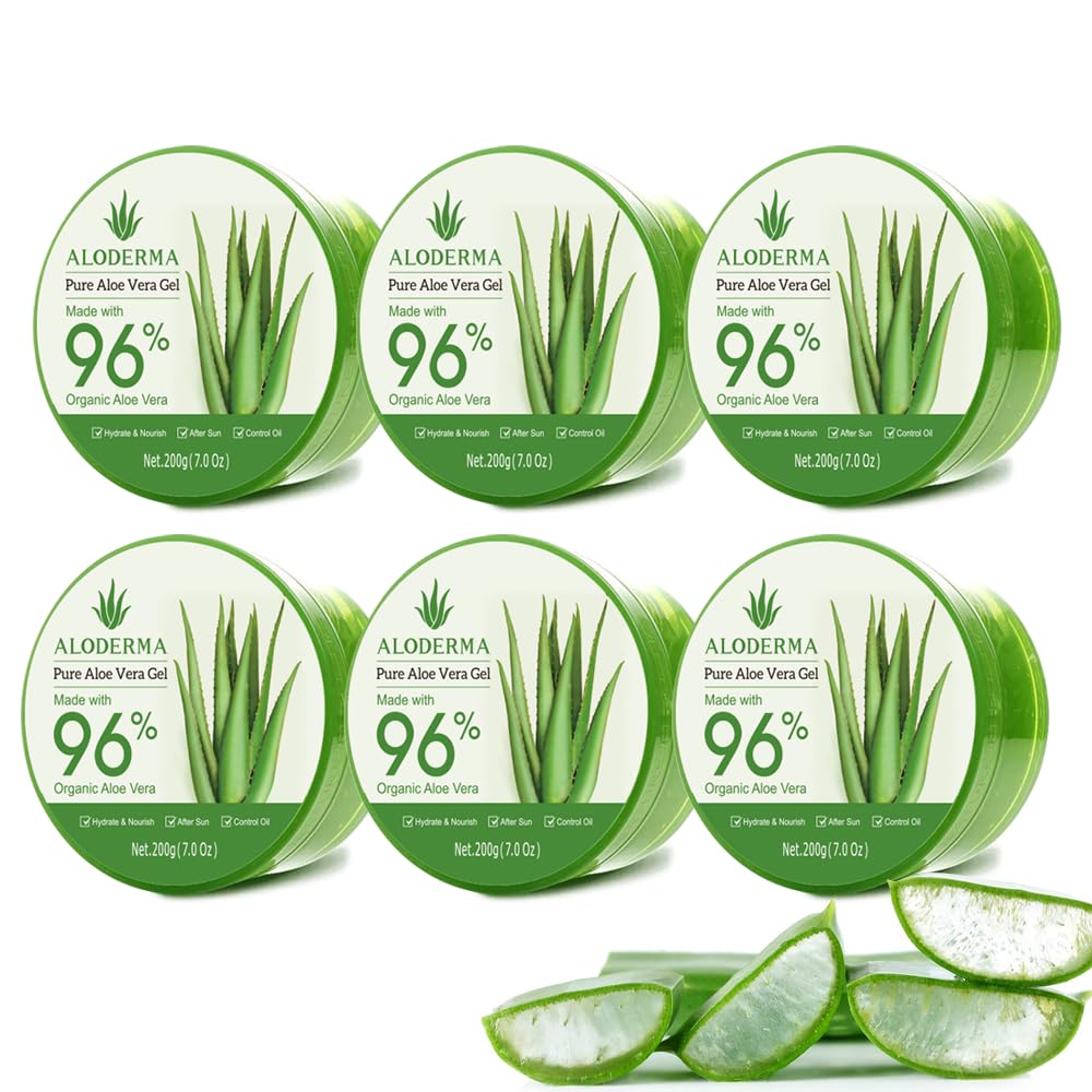 Aloderma Organic Aloe Vera Gel for Skin, Hair, and Scalp Care