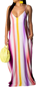 BessCops Summer Maxi Dress Plus Size Sundress - Flowy Beach Style