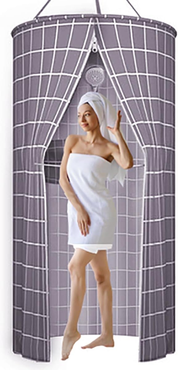 Waterproof Round Shower Curtain: Foldable & Travel-Friendly
