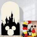 Mouse Theme Backdrop for Kids Birthday Party Supplies Cartoon Castle