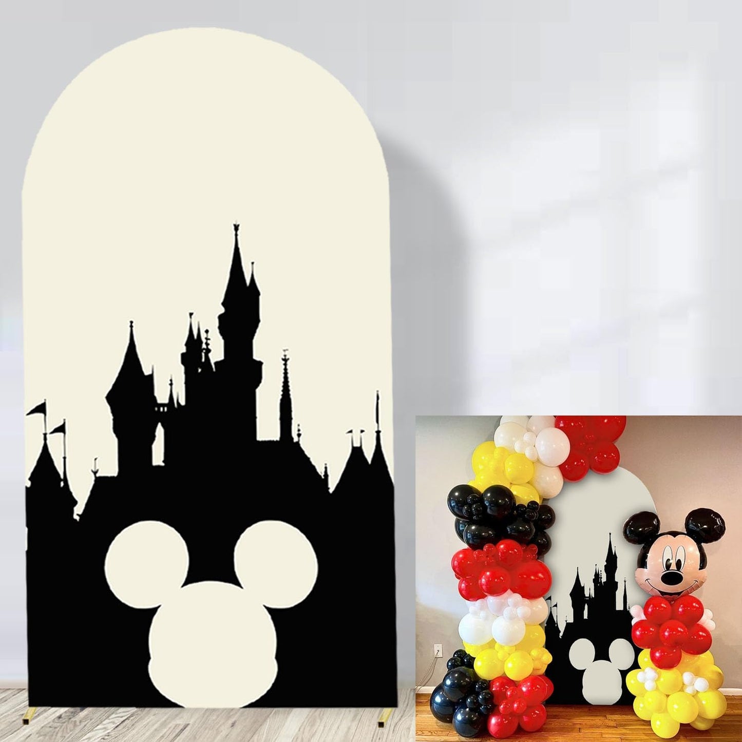 Mouse Theme Backdrop for Kids Birthday Party Supplies 6FT