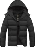 wantdo Men's Waterproof Puffer Jacket - Warm, Removable Hood