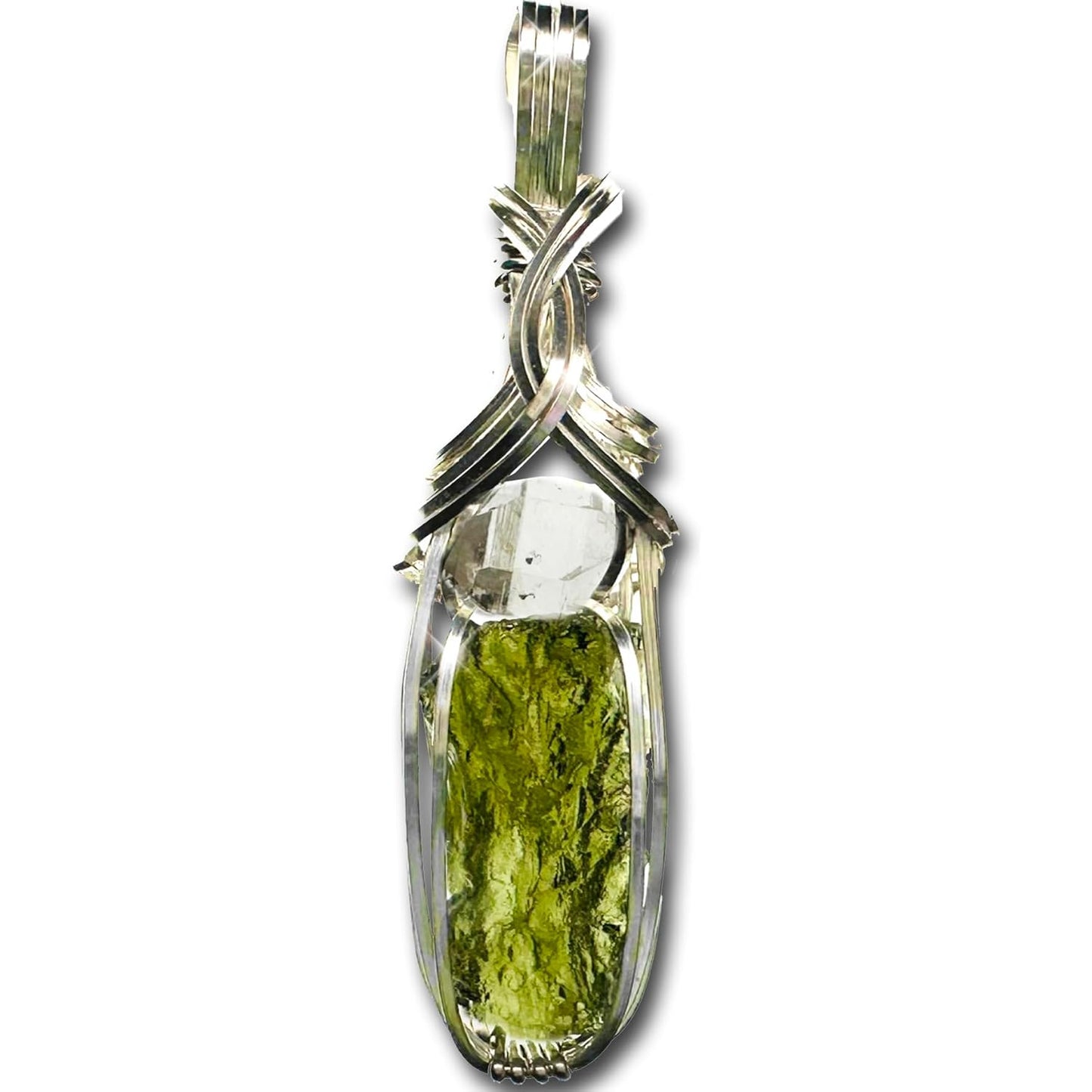 Genuine Moldavite Crystal Necklace Pendant for Healing Energy
