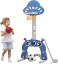 Basketball Hoop for Kids 4 in 1 Activity Center - Adjustable Play Set