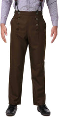 Steampunk Victorian Architect Pants for Men - High-Waist Tussar Look