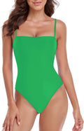 Women's Bandeau One Piece Swimsuit - High Cut Retro Fit