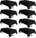 sancua 8 Pack Black Tablecloth 60 x 102 in - Durable Cover Set