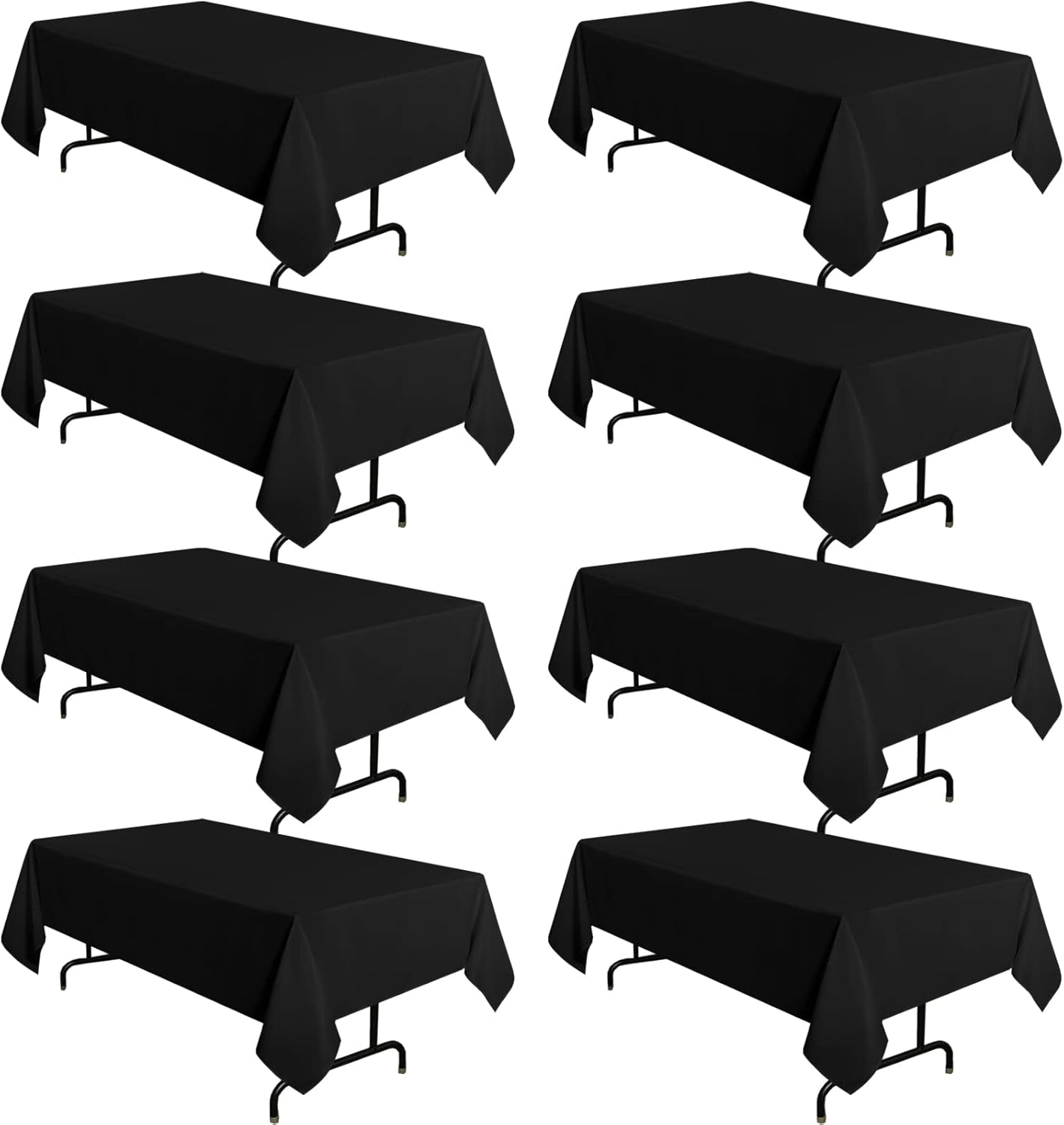 Sancua 8 Pack Black Tablecloths for 6 Feet Tables - Durable & Stylish