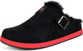 Fur Lined Clogs for Women and Men Suede Slip On Mules - Warm Home