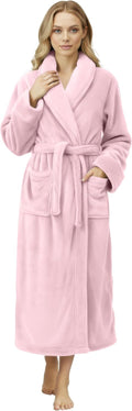 Premium Womens Plush Fleece Long Bath Robe for Comfort