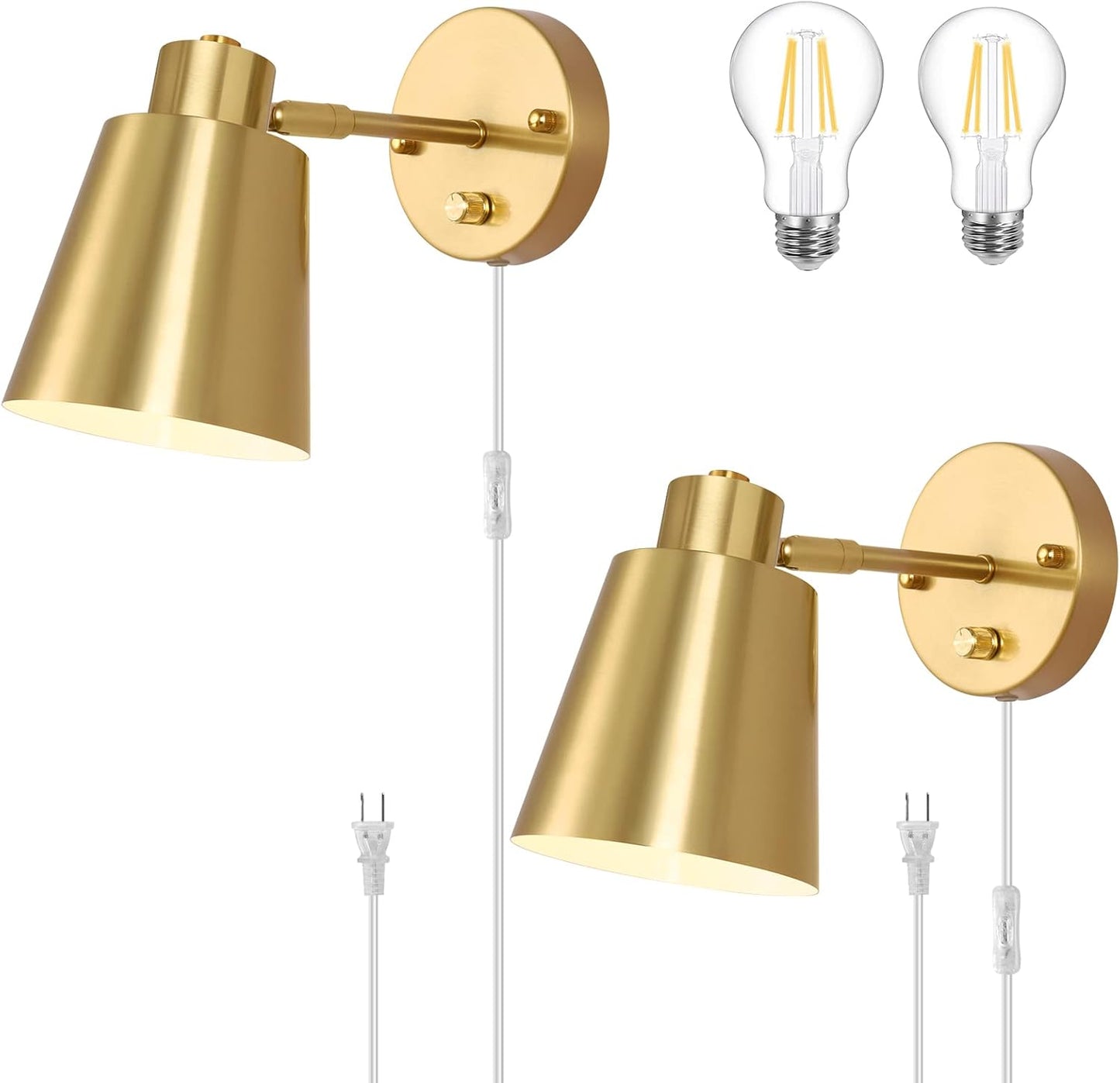 Dimmable Wall Sconces with Adjustable Angle for Any Room