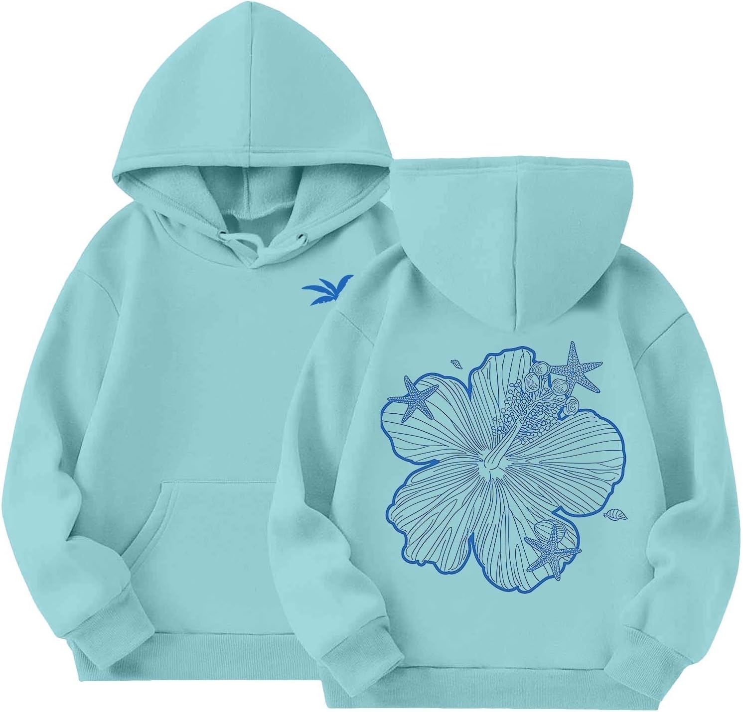 Pink Palm Puff Hoodie for Trendy Teens 10-12