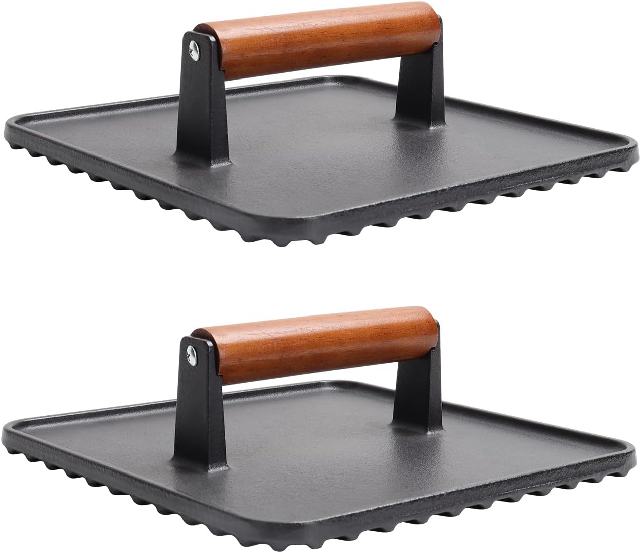 10in Square Cast Iron Burger Press for Perfect Smash Burgers